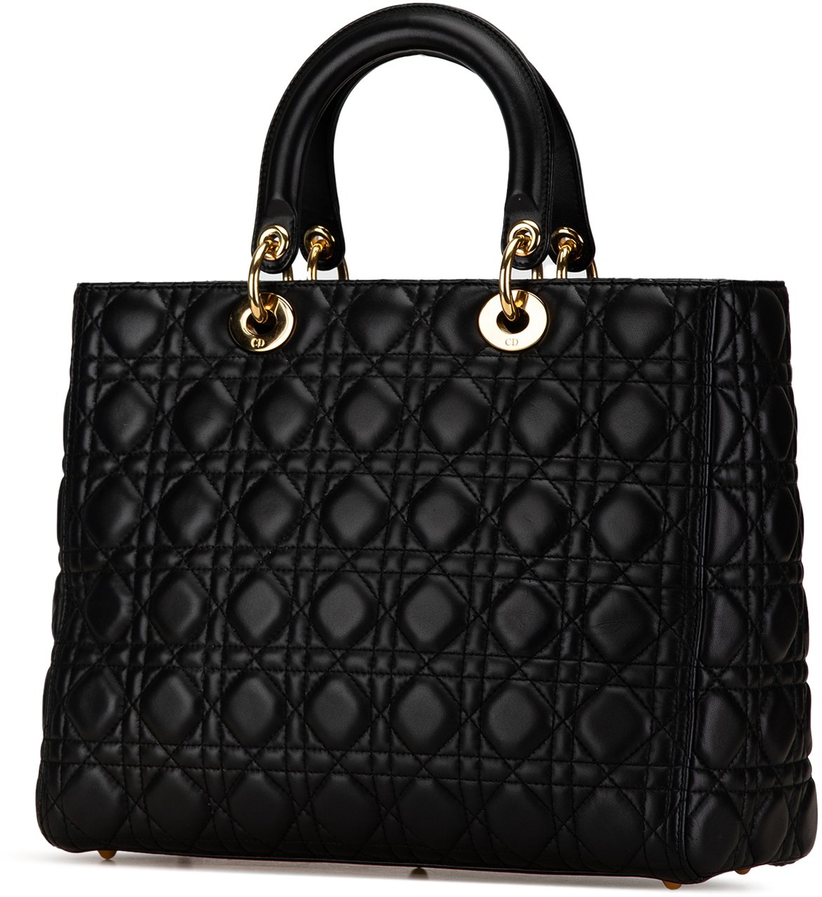 Dior Large Lambskin Cannage Lady Dior Zwart