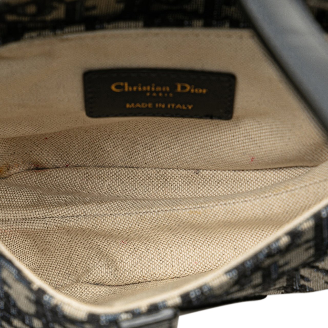Dior Mini Oblique Canvas Saddle Bag Blauw