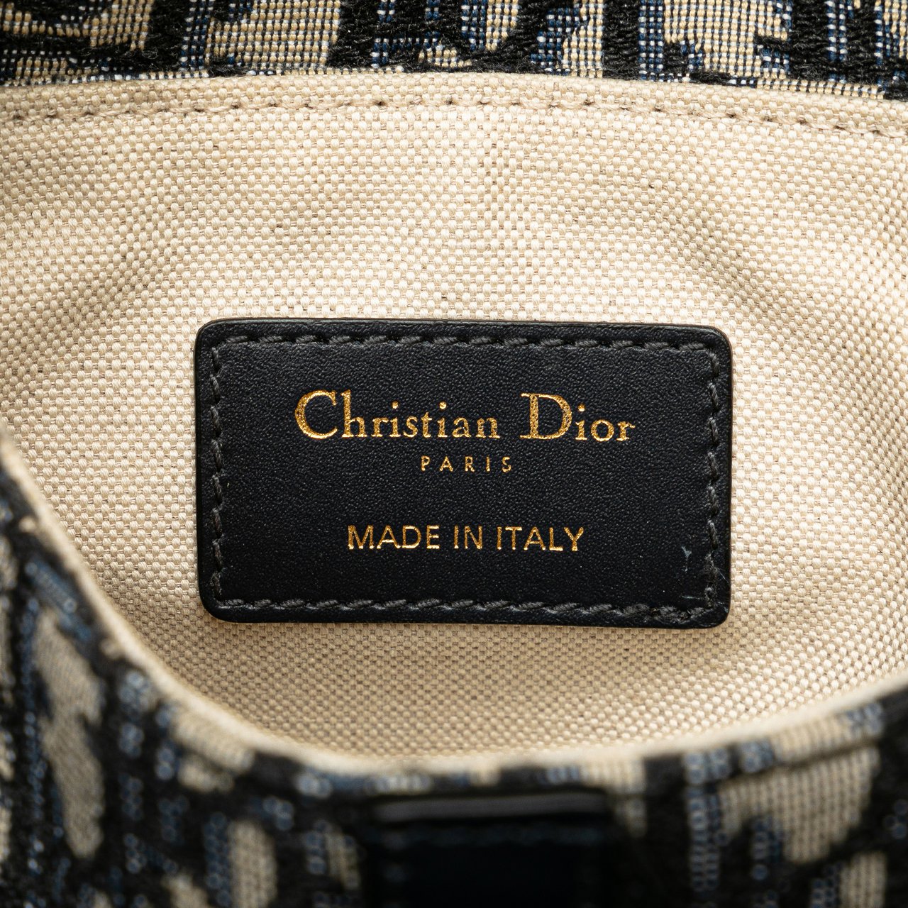 Dior Mini Oblique Canvas Saddle Bag Blauw