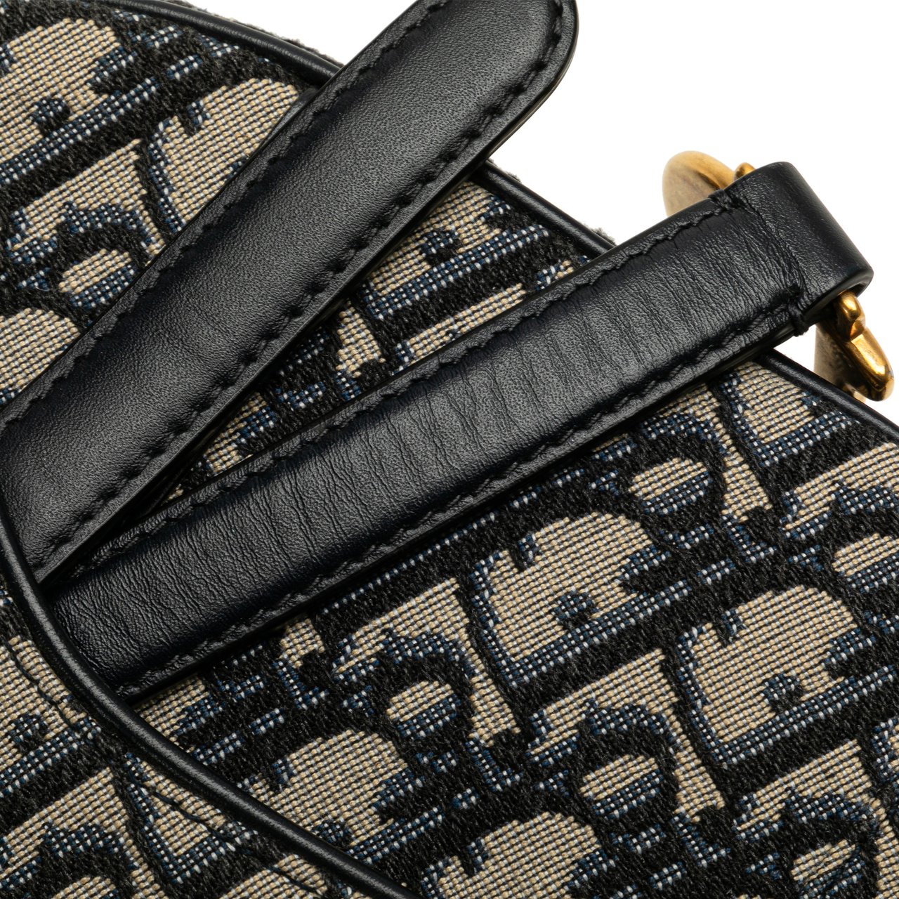 Dior Mini Oblique Canvas Saddle Bag Blauw
