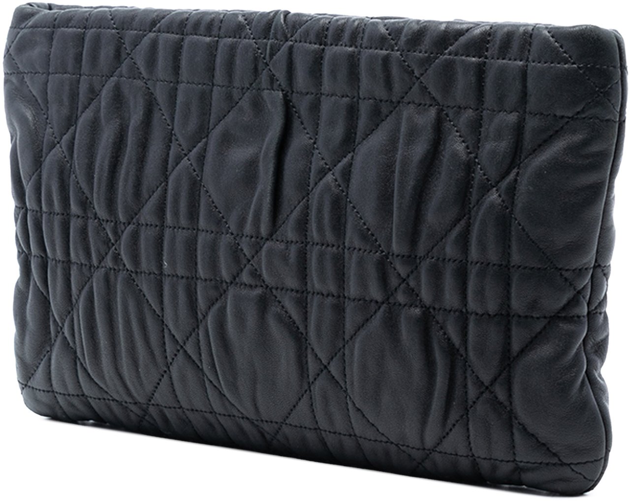 Dior Calfskin Cannage Rose Clutch Zwart