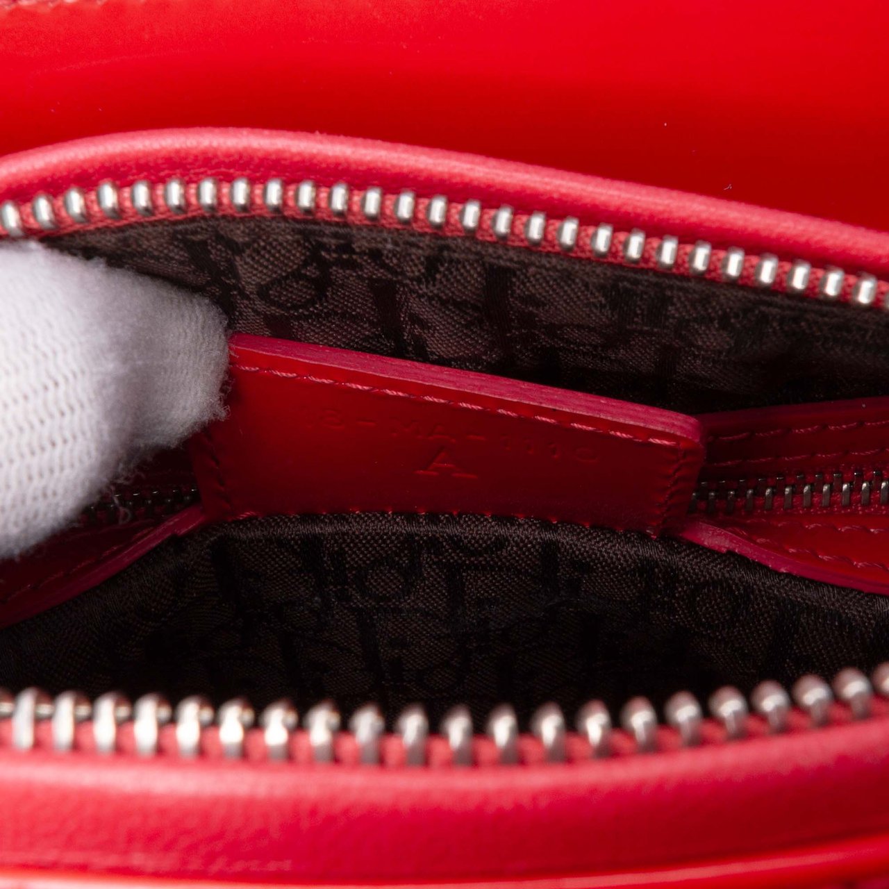 Dior Medium Patent Cannage Whipstitch Lady Dior Rood