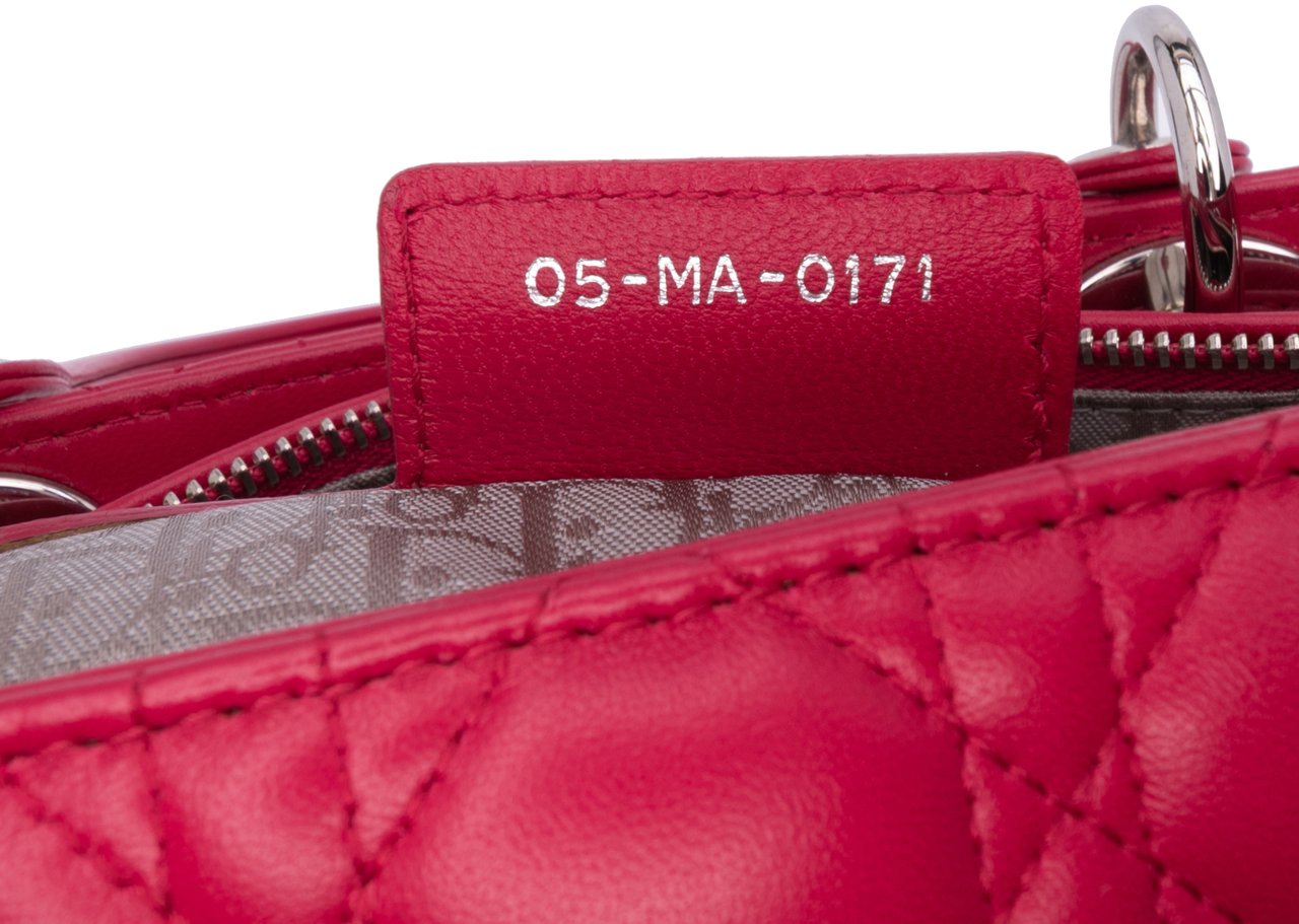 Dior Large Lambskin Cannage Lady Dior Roze