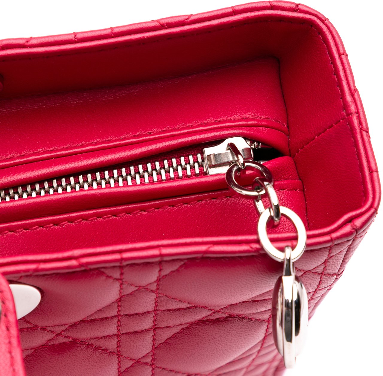 Dior Large Lambskin Cannage Lady Dior Roze