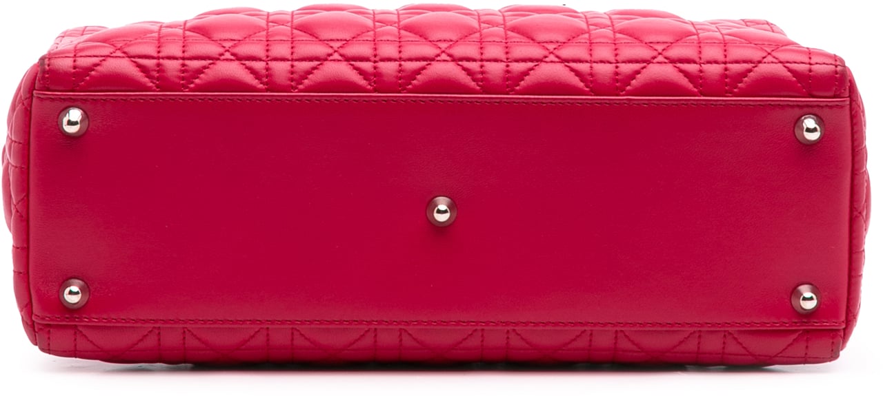 Dior Large Lambskin Cannage Lady Dior Roze