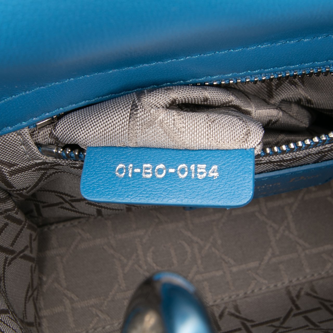 Dior Mini Lambskin Cannage Lady Dior Blauw