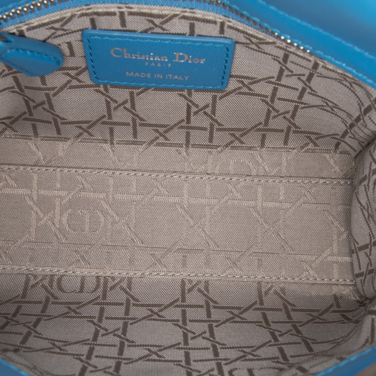 Dior Mini Lambskin Cannage Lady Dior Blauw