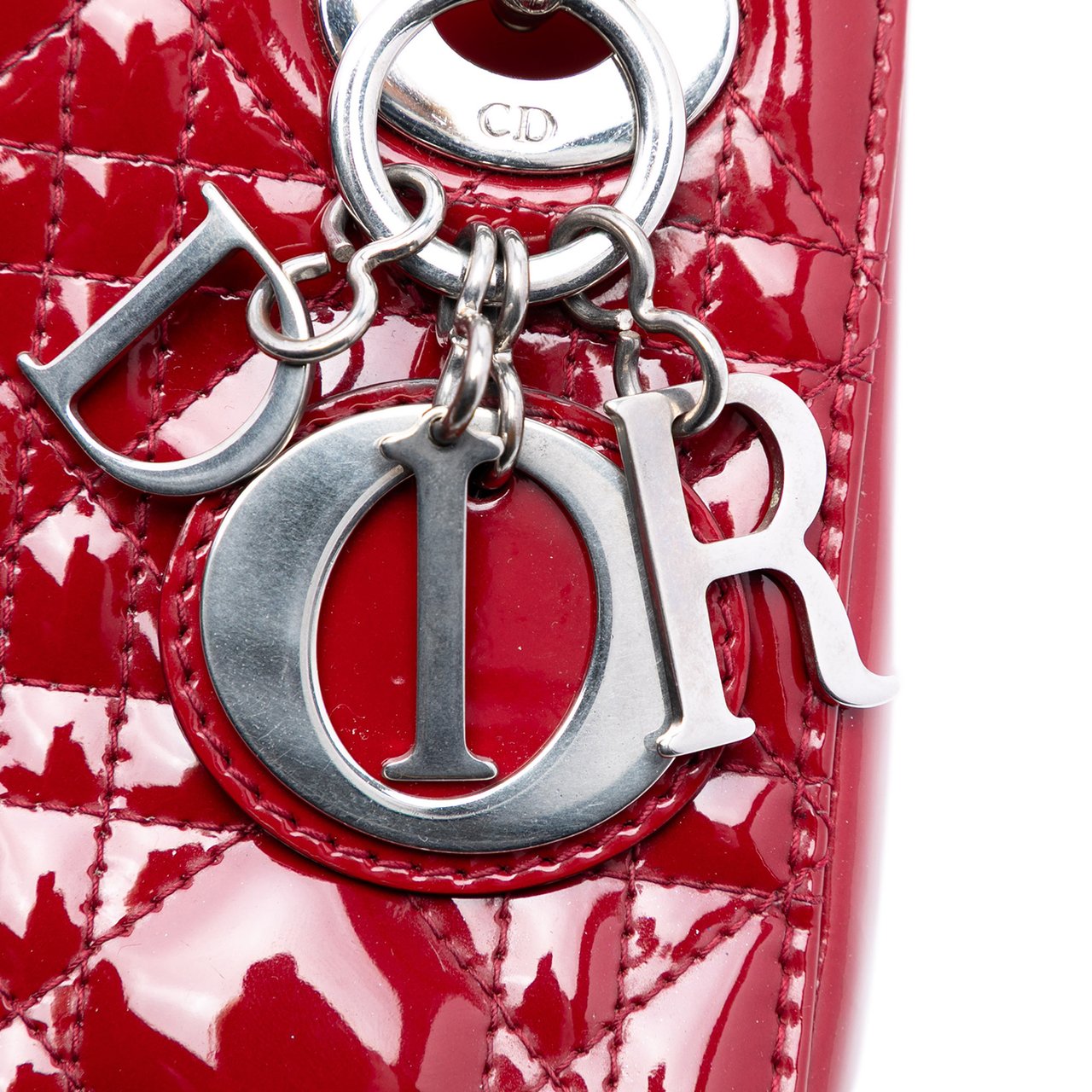 Dior Mini Patent Cannage Lady Dior Rood