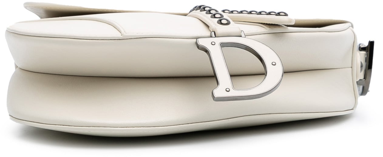 Dior Studded Leather Saddle Bag Wit