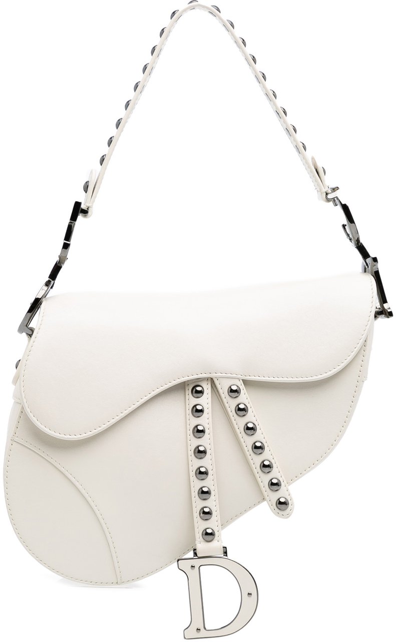 Dior Studded Leather Saddle Bag Wit
