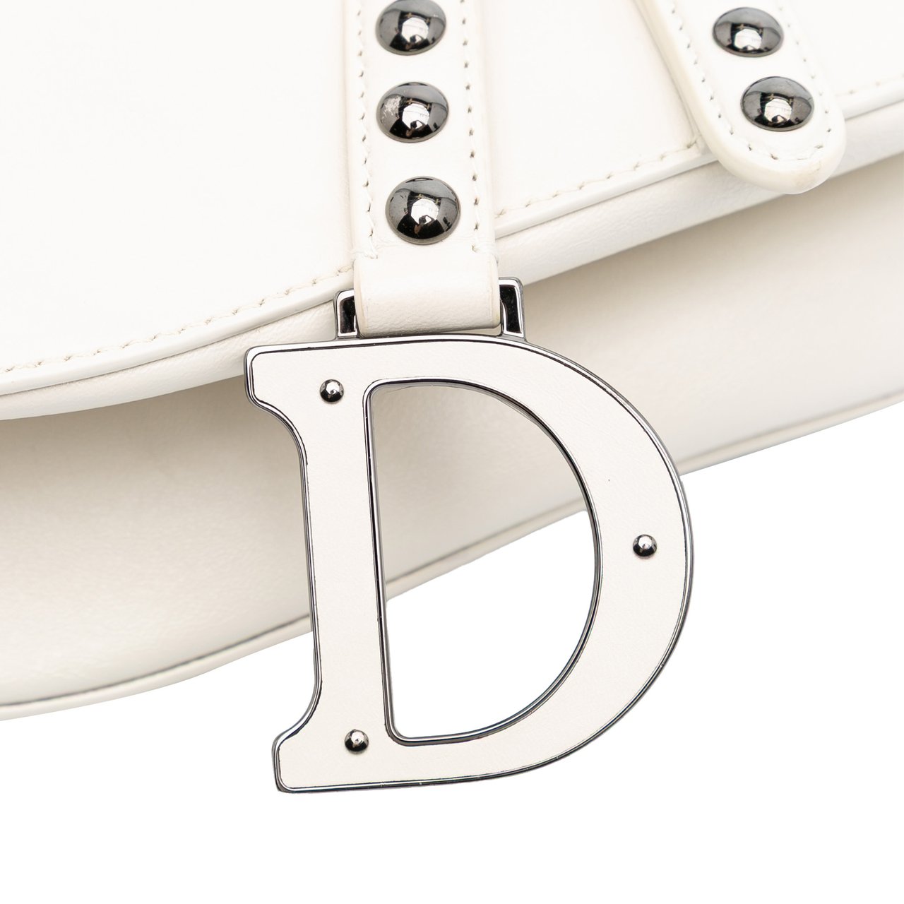 Dior Studded Leather Saddle Bag Wit