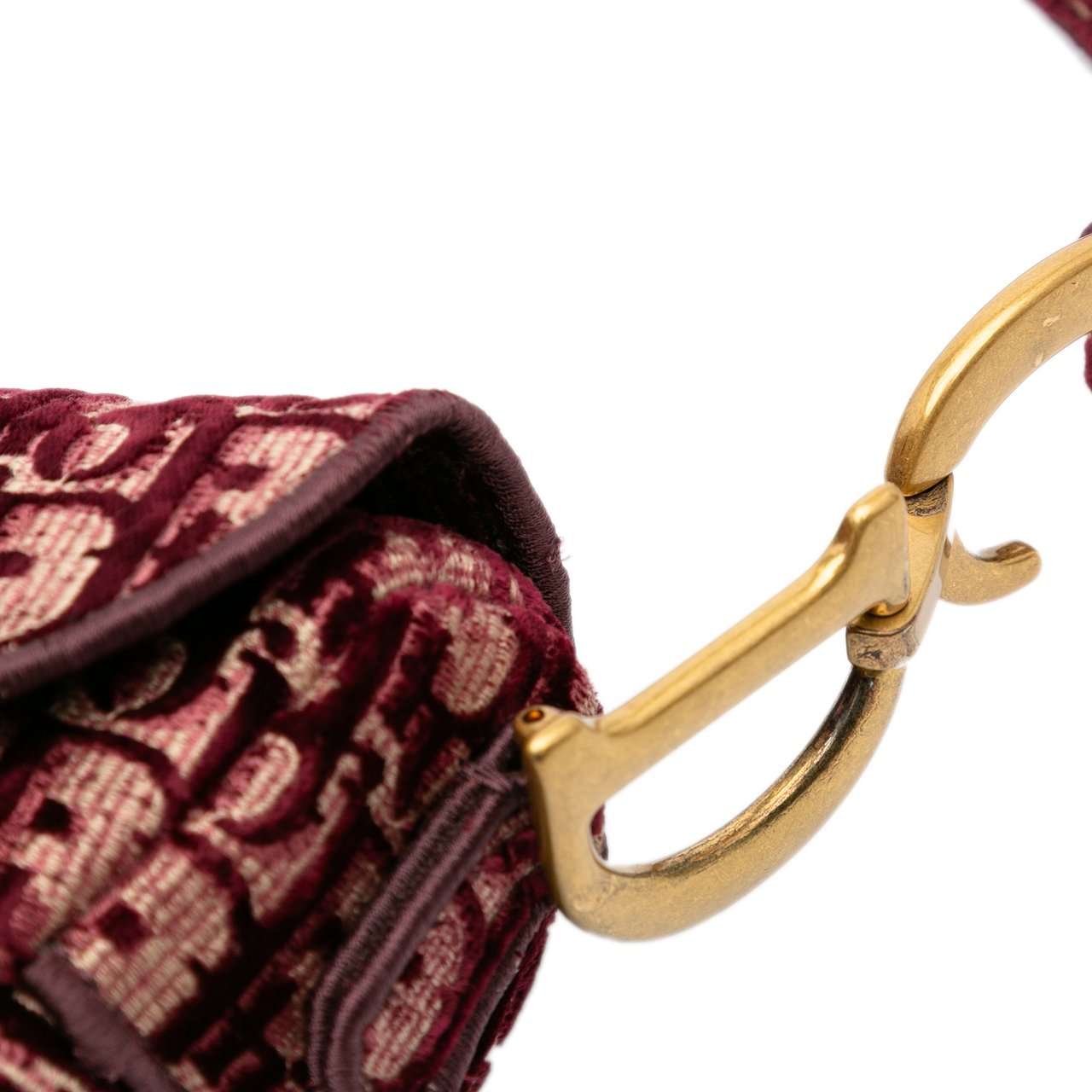 Dior Oblique Velvet Embroidered Saddle Bag Rood