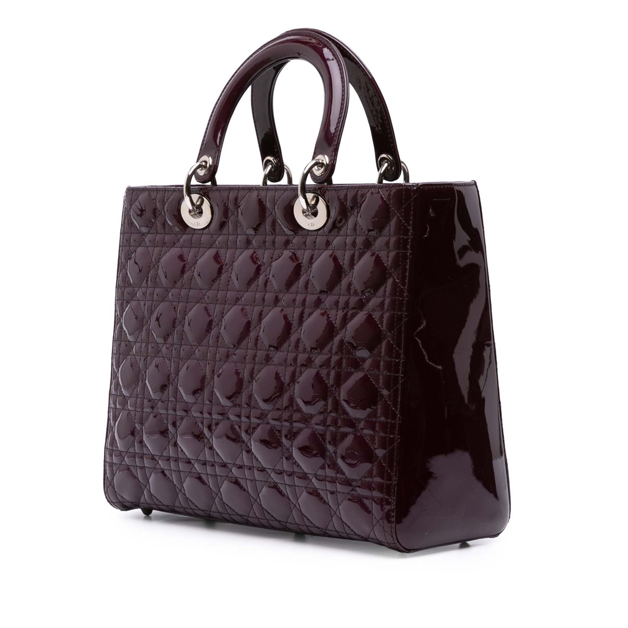 Dior Large Patent Cannage Lady Dior Paars