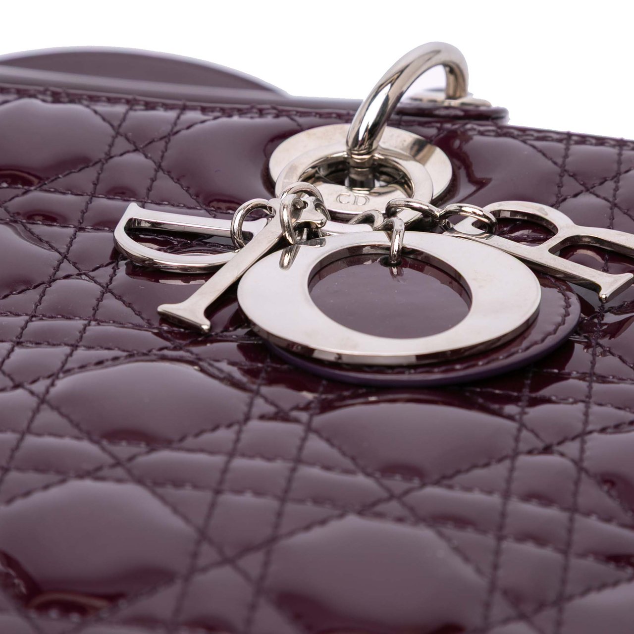 Dior Large Patent Cannage Lady Dior Paars