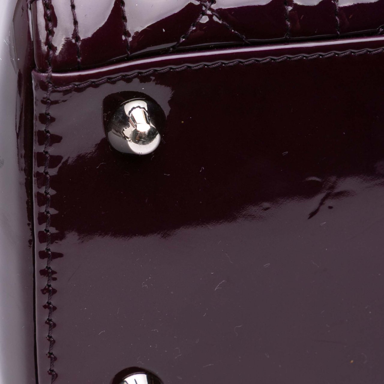 Dior Large Patent Cannage Lady Dior Paars