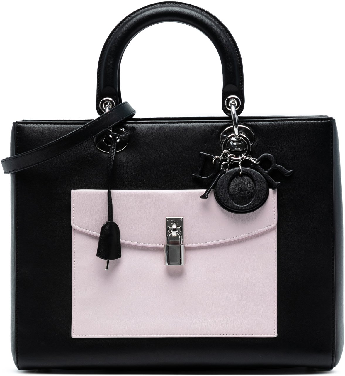 Dior Large Calfskin Pocket Tote Lady Dior Zwart