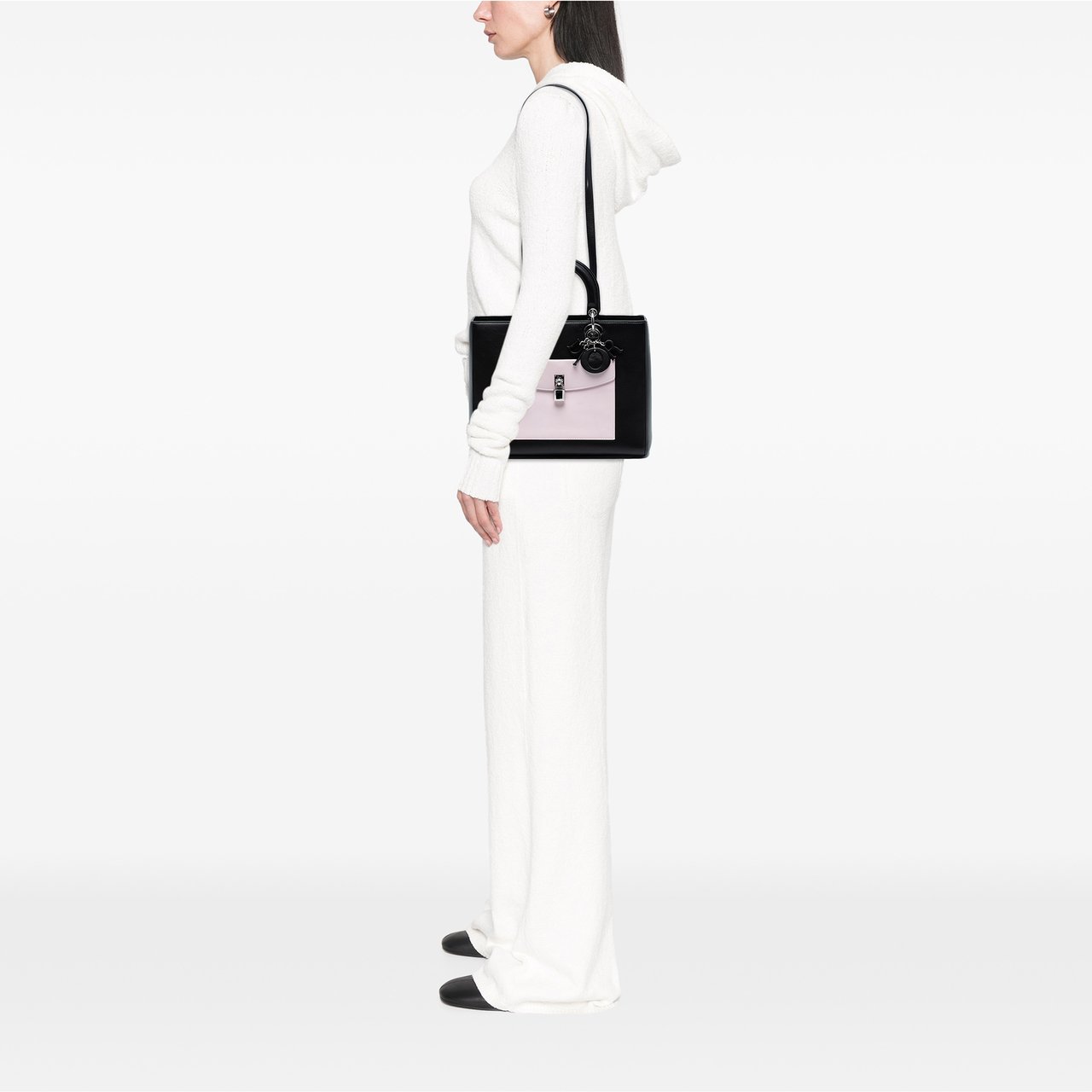 Dior Large Calfskin Pocket Tote Lady Dior Zwart