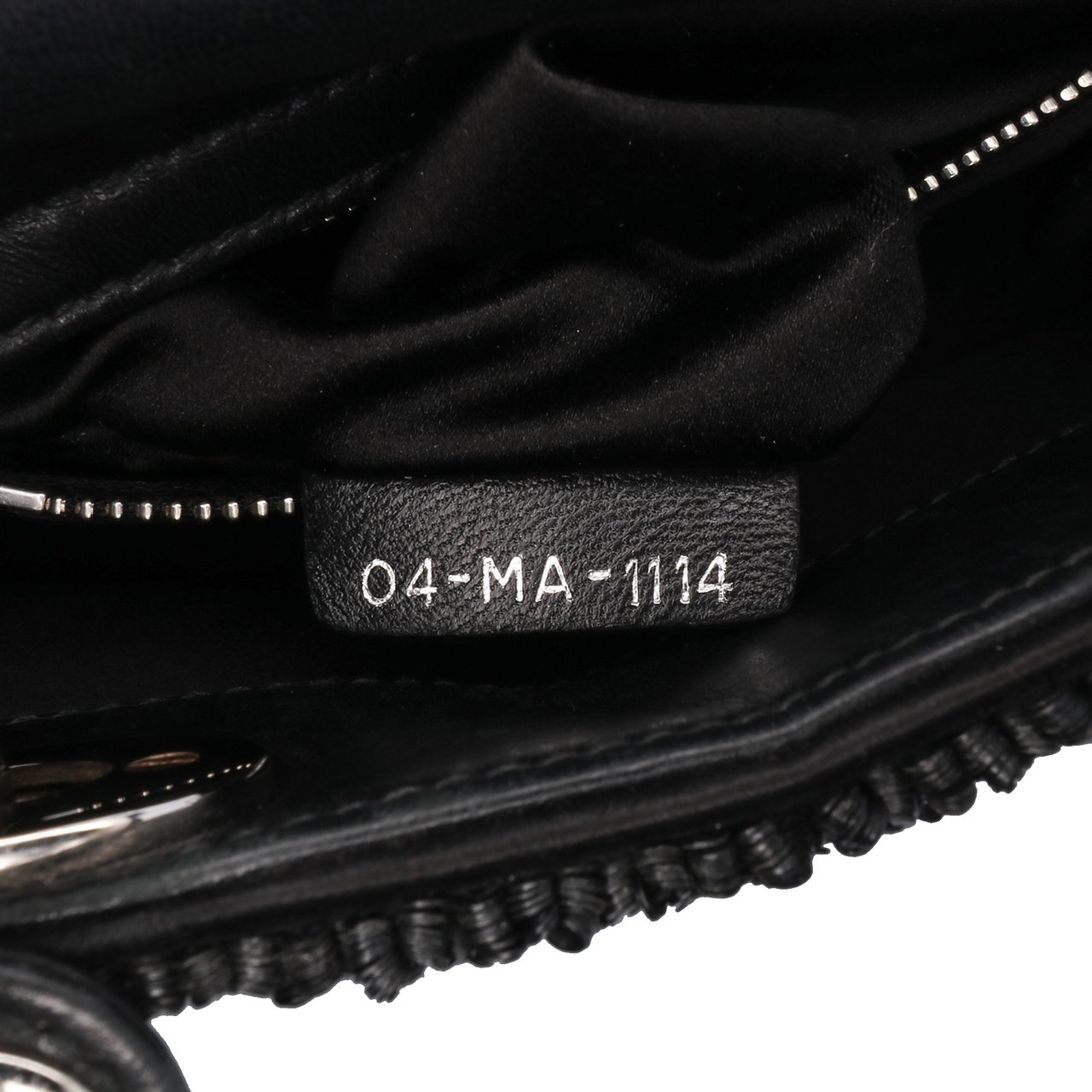 Dior Mini Satin Sequin Embellished Lady Dior Zwart