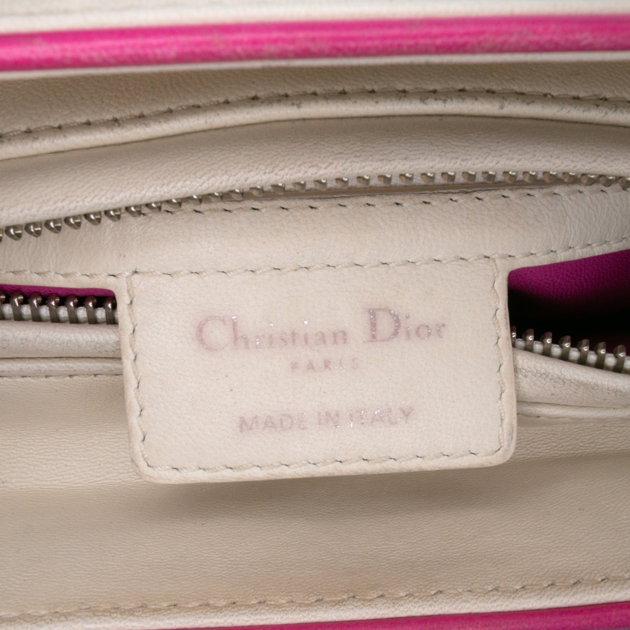 Dior Medium Lambskin Cannage Stitched Lady Dior Wit