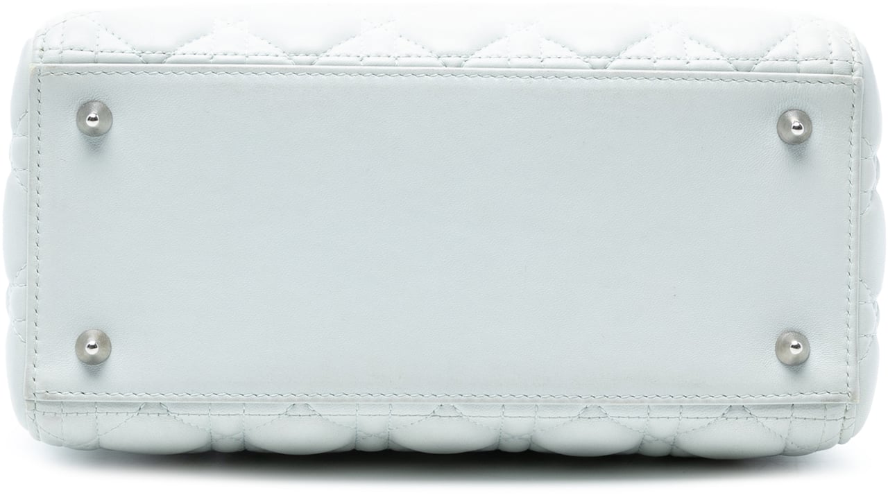 Dior Medium Lambskin Cannage Lady Dior Wit