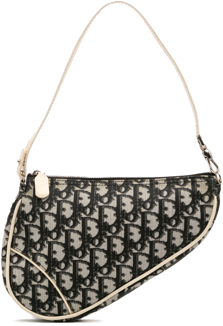 Dior Mini Diorissimo Canvas Saddle Pochette Zwart