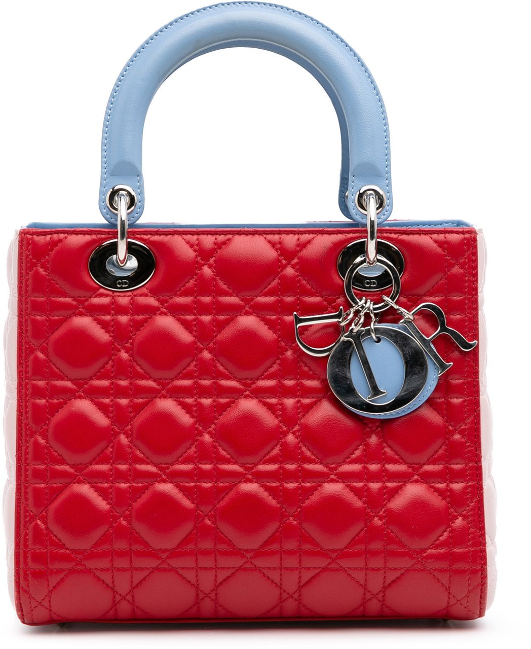 Dior Medium Tricolor Lambskin Cannage Lady Dior Rood