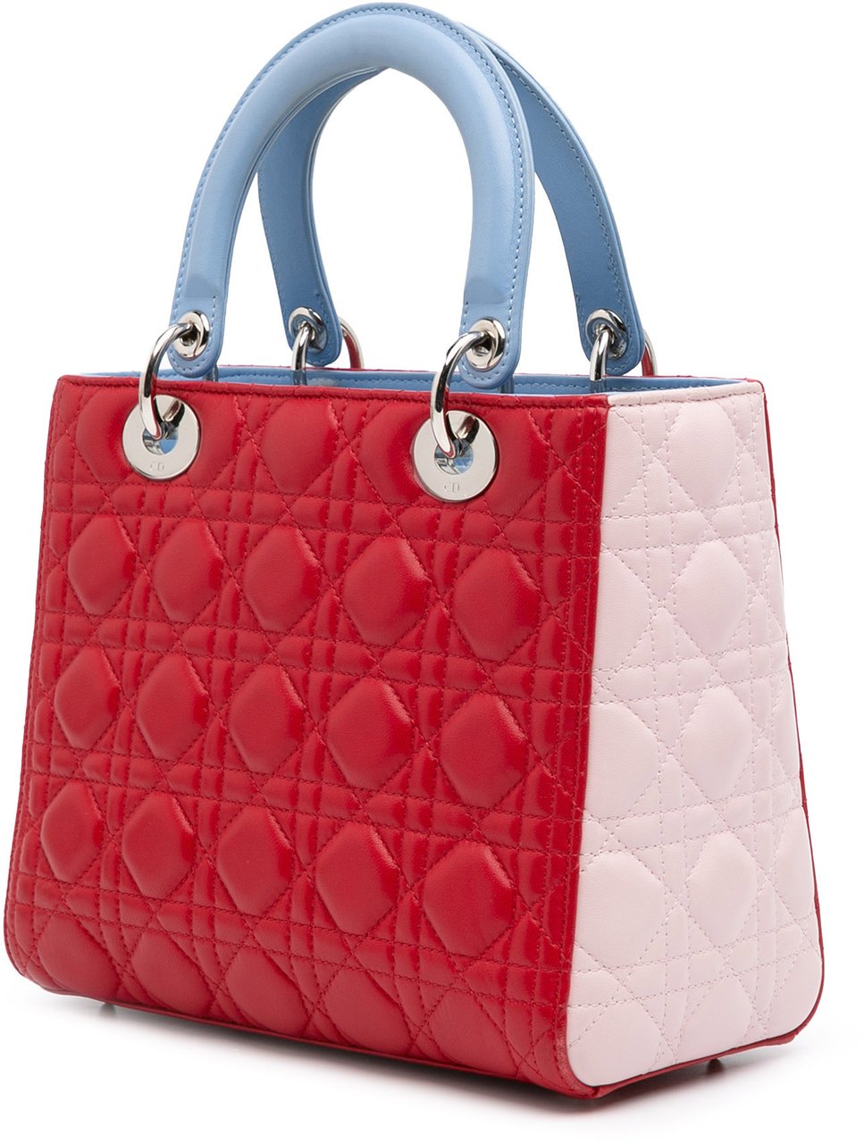 Dior Medium Tricolor Lambskin Cannage Lady Dior Rood