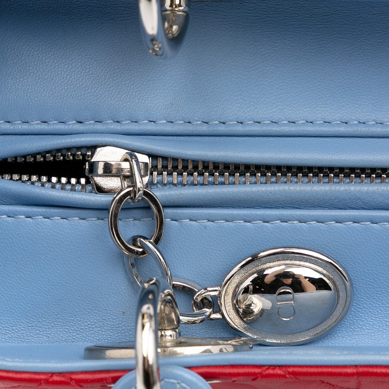 Dior Medium Tricolor Lambskin Cannage Lady Dior Rood