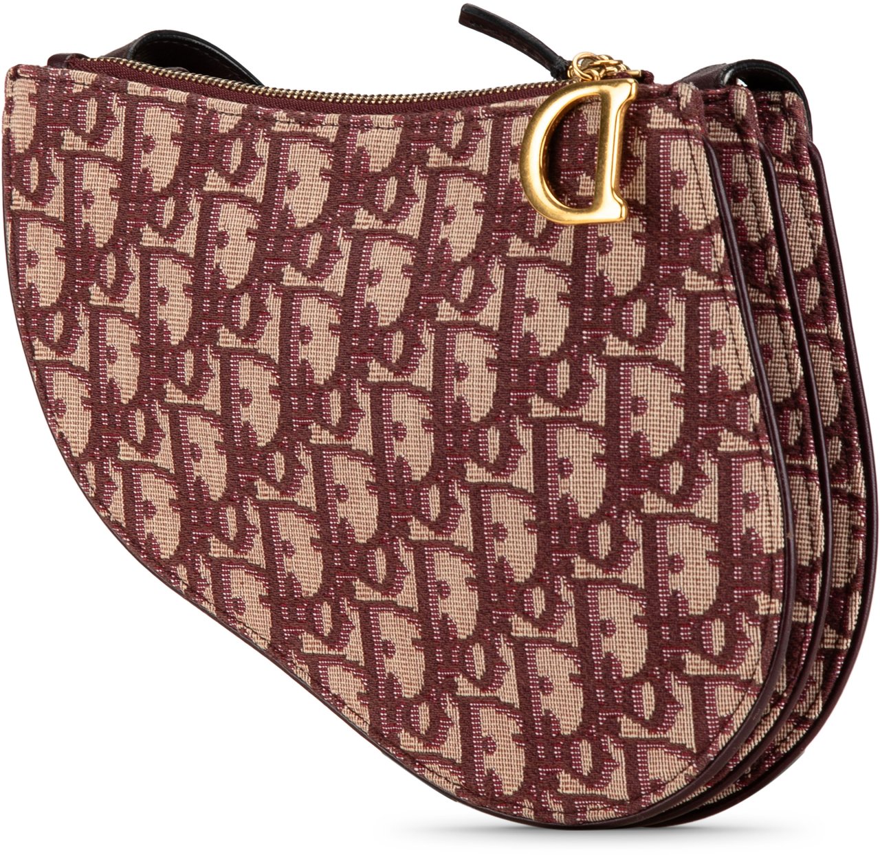 Dior Oblique Canvas Saddle Triple Zip Crossbody Rood