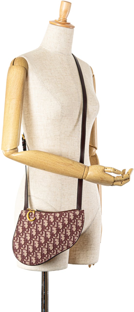 Dior Oblique Canvas Saddle Triple Zip Crossbody Rood