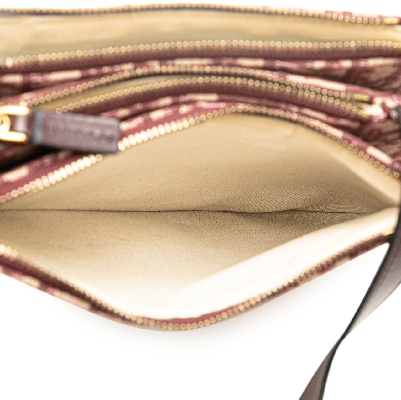 Dior Oblique Canvas Saddle Triple Zip Crossbody Rood