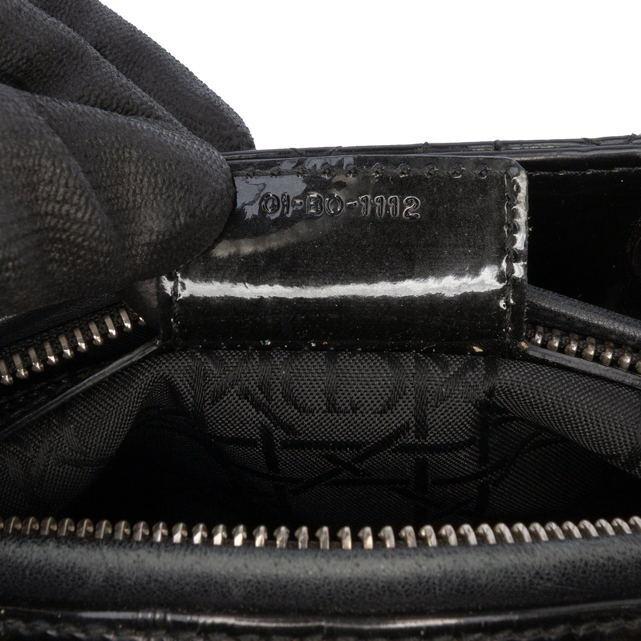 Dior Medium Patent Cannage Lady Dior Zwart