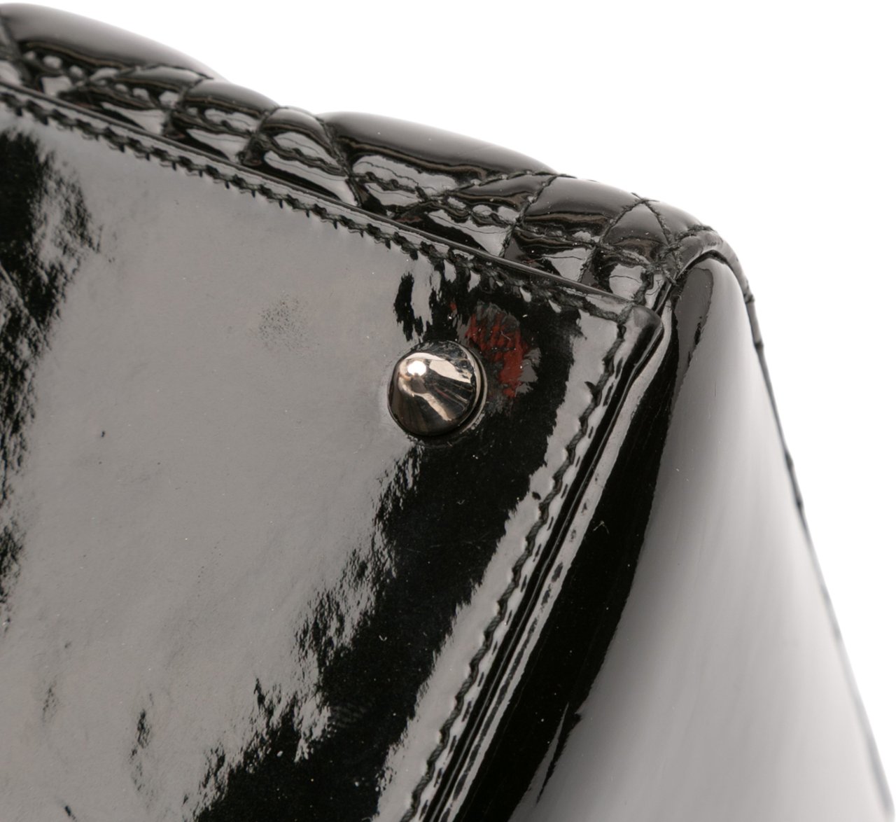 Dior Medium Patent Cannage Lady Dior Zwart