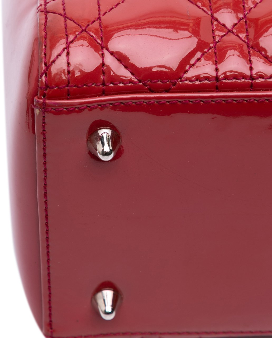 Dior Medium Patent Cannage Lady Dior Rood