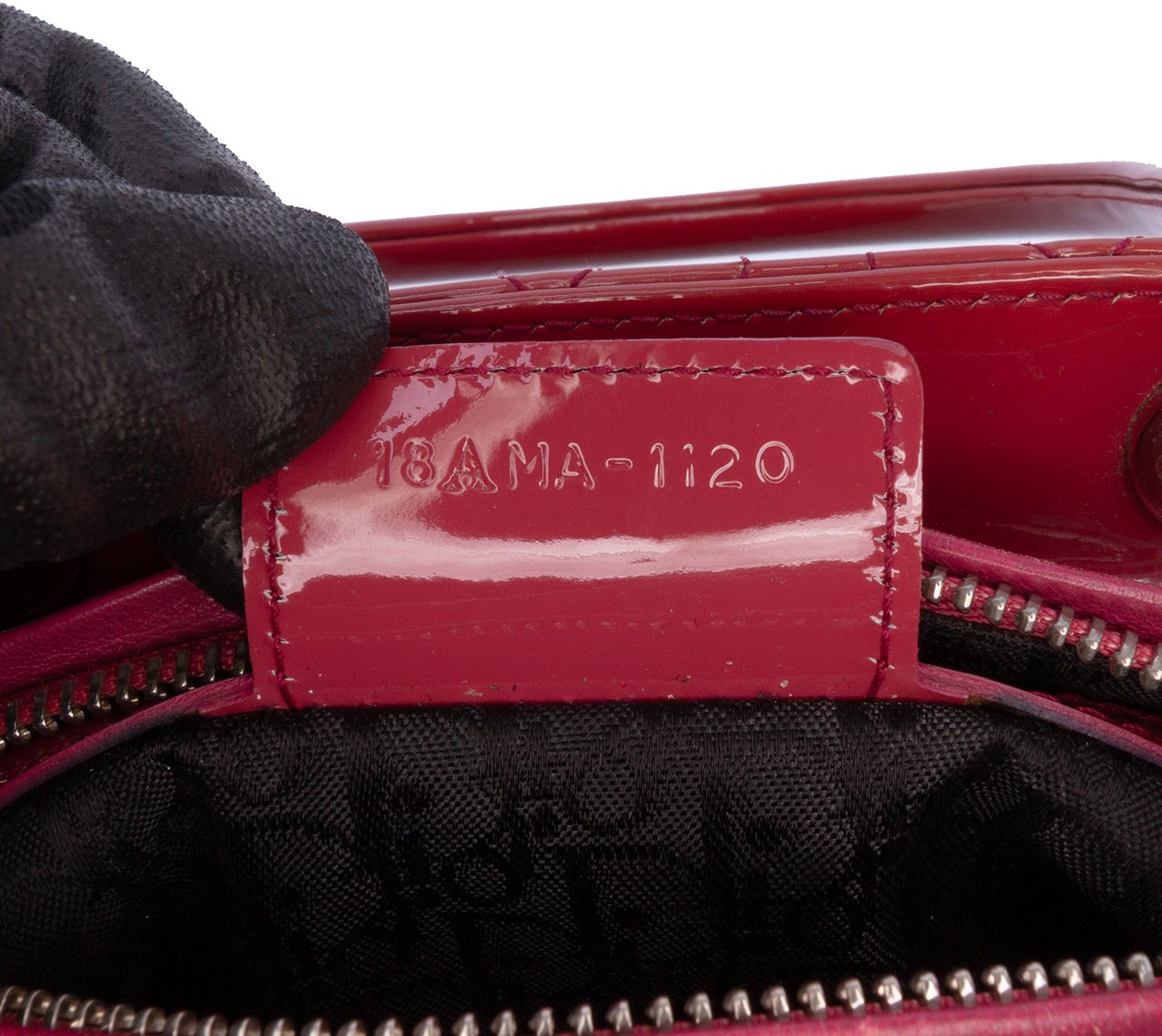 Dior Medium Patent Cannage Lady Dior Rood