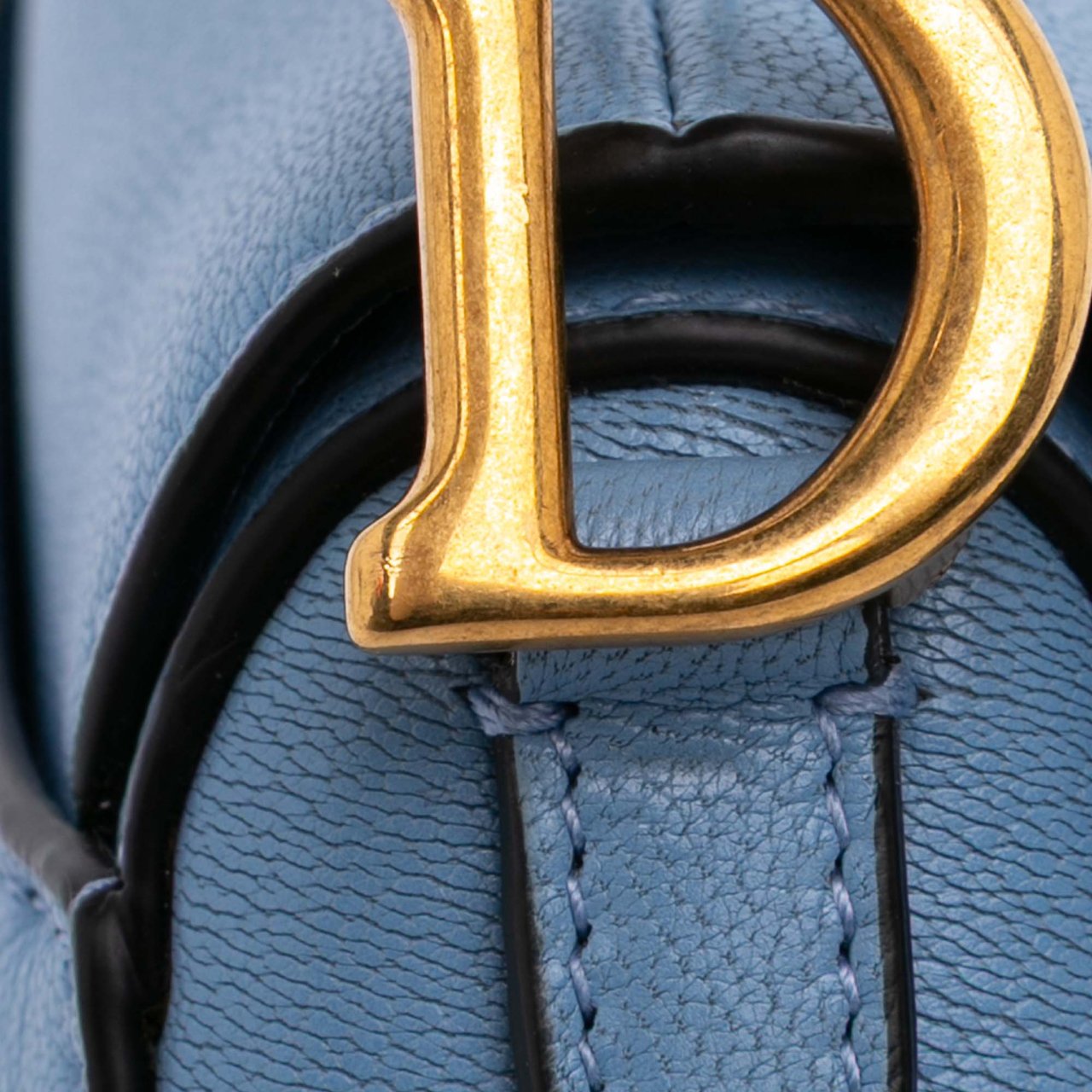 Dior Micro Goatskin Saddle Blauw