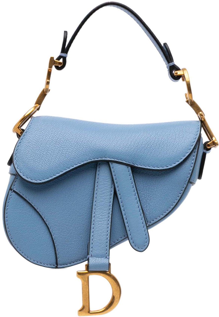 Dior Micro Goatskin Saddle Blauw