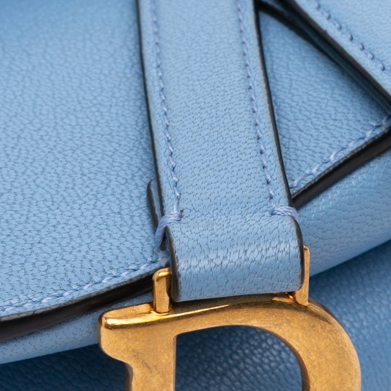 Dior Micro Goatskin Saddle Blauw