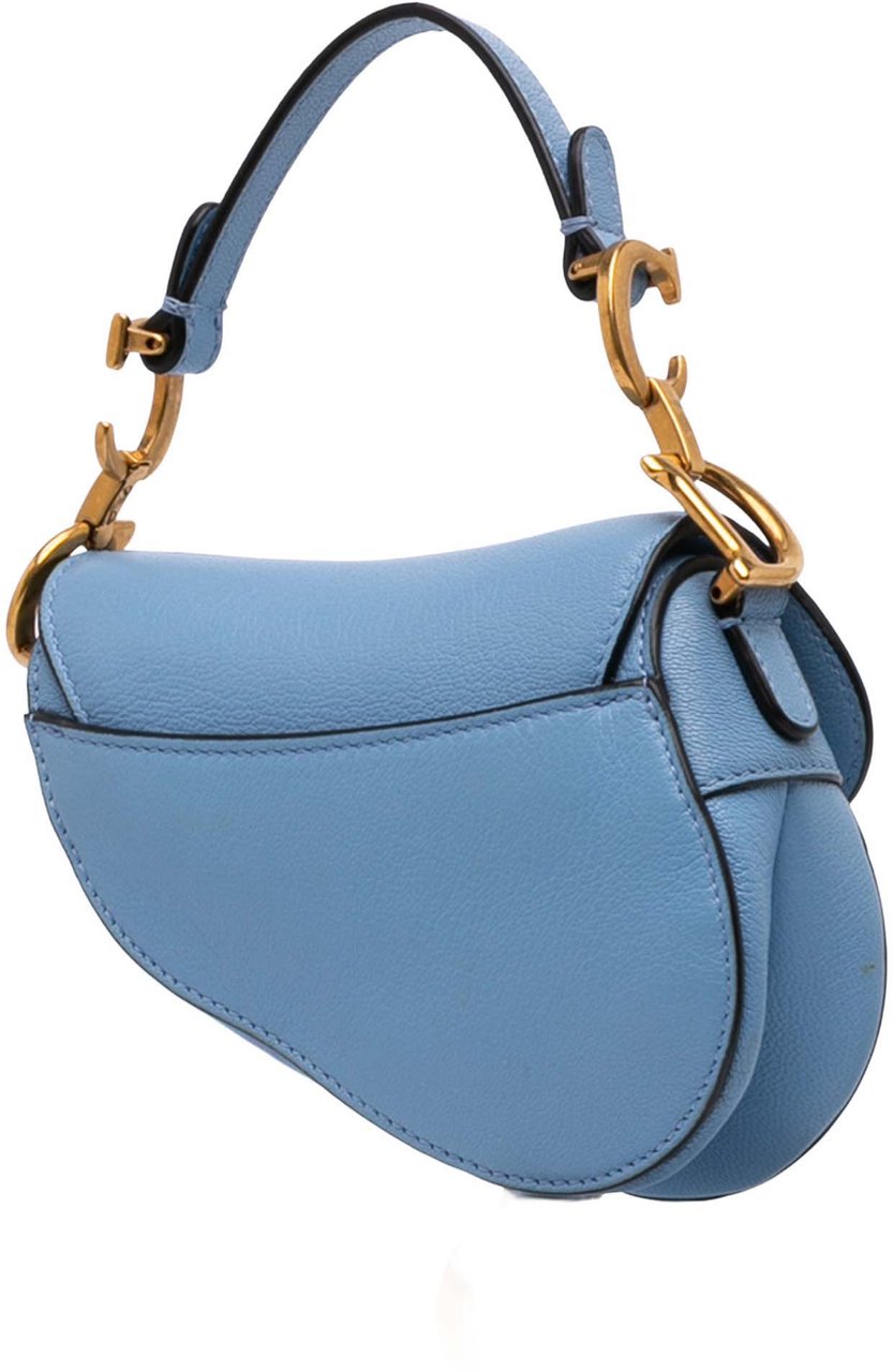 Dior Micro Goatskin Saddle Blauw