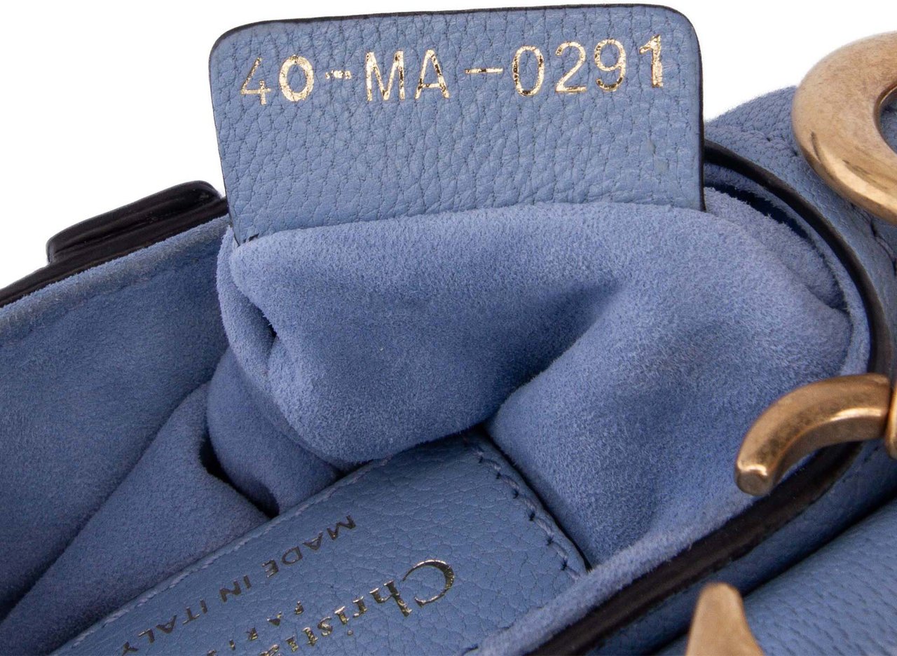 Dior Micro Goatskin Saddle Blauw