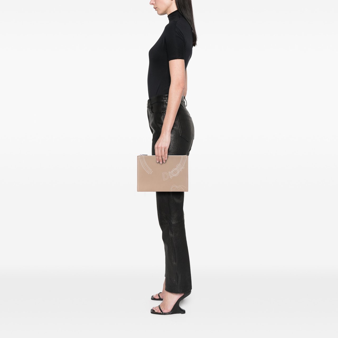 Dior Leather Homme Clutch Bruin