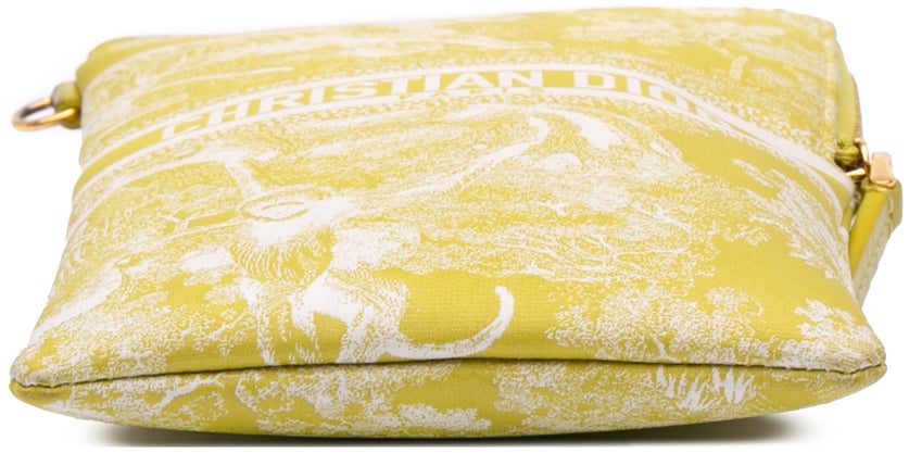 Dior Technical Fabric Embroidered Toile De Jouy DiorTravel Multifunction Pouch Geel