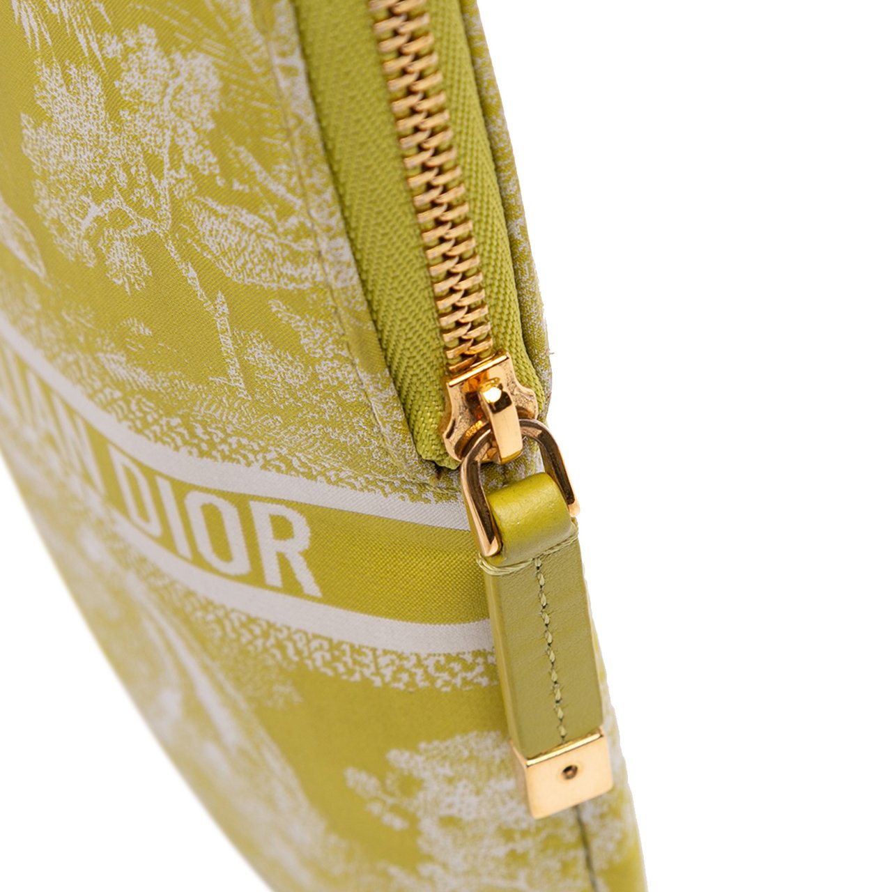Dior Technical Fabric Embroidered Toile De Jouy DiorTravel Multifunction Pouch Geel