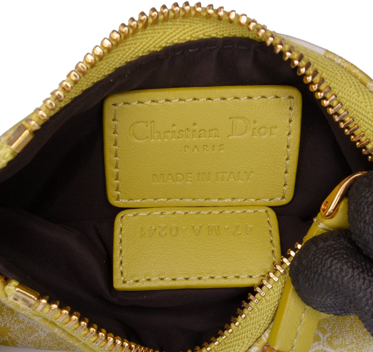 Dior Technical Fabric Embroidered Toile De Jouy DiorTravel Multifunction Pouch Geel
