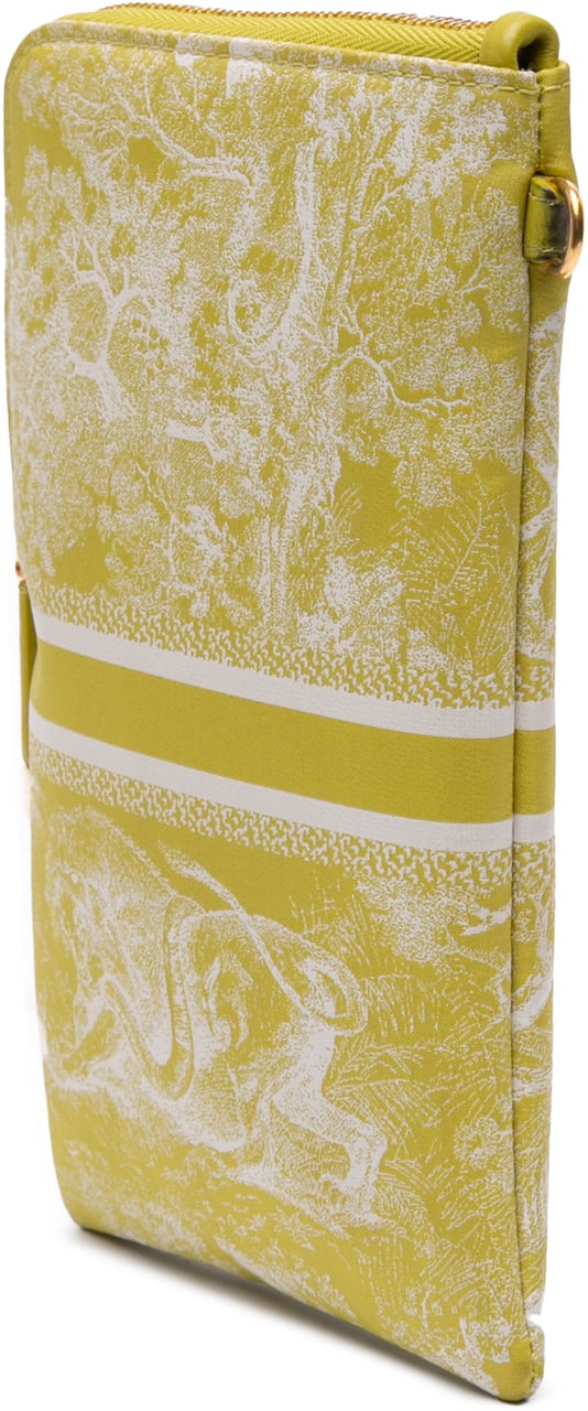 Dior Technical Fabric Embroidered Toile De Jouy DiorTravel Multifunction Pouch Geel