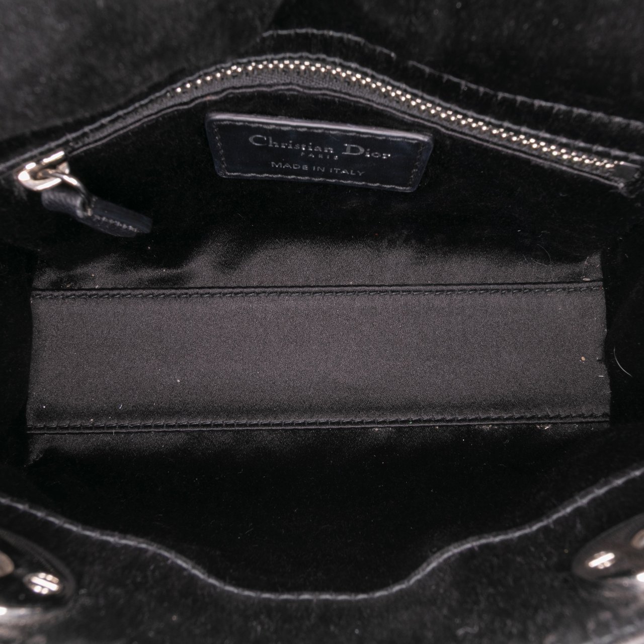 Dior Mini Satin Cannage Strass Crystal Embellished Lady Dior Zwart