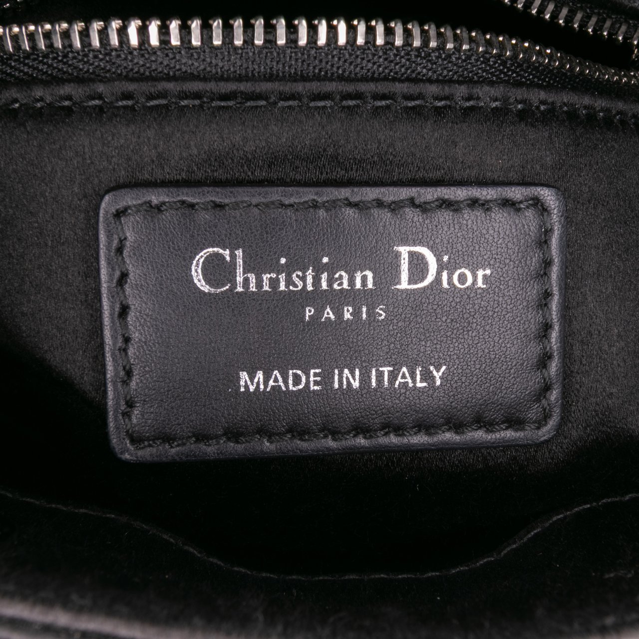 Dior Mini Satin Cannage Strass Crystal Embellished Lady Dior Zwart