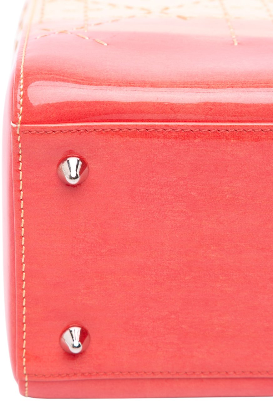 Dior Medium Ombre Patent Cannage Lady Dior Oranje