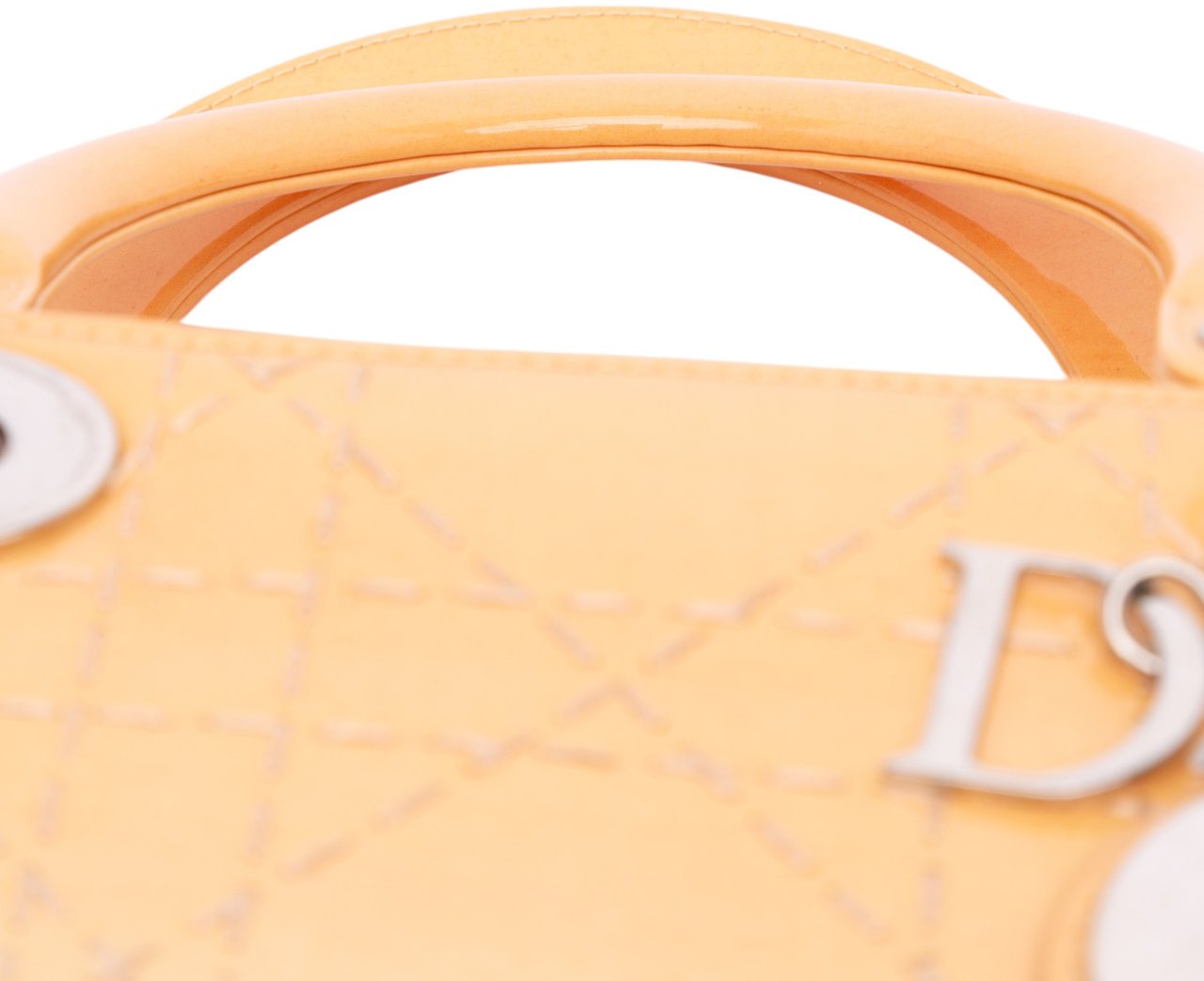 Dior Medium Ombre Patent Cannage Lady Dior Oranje