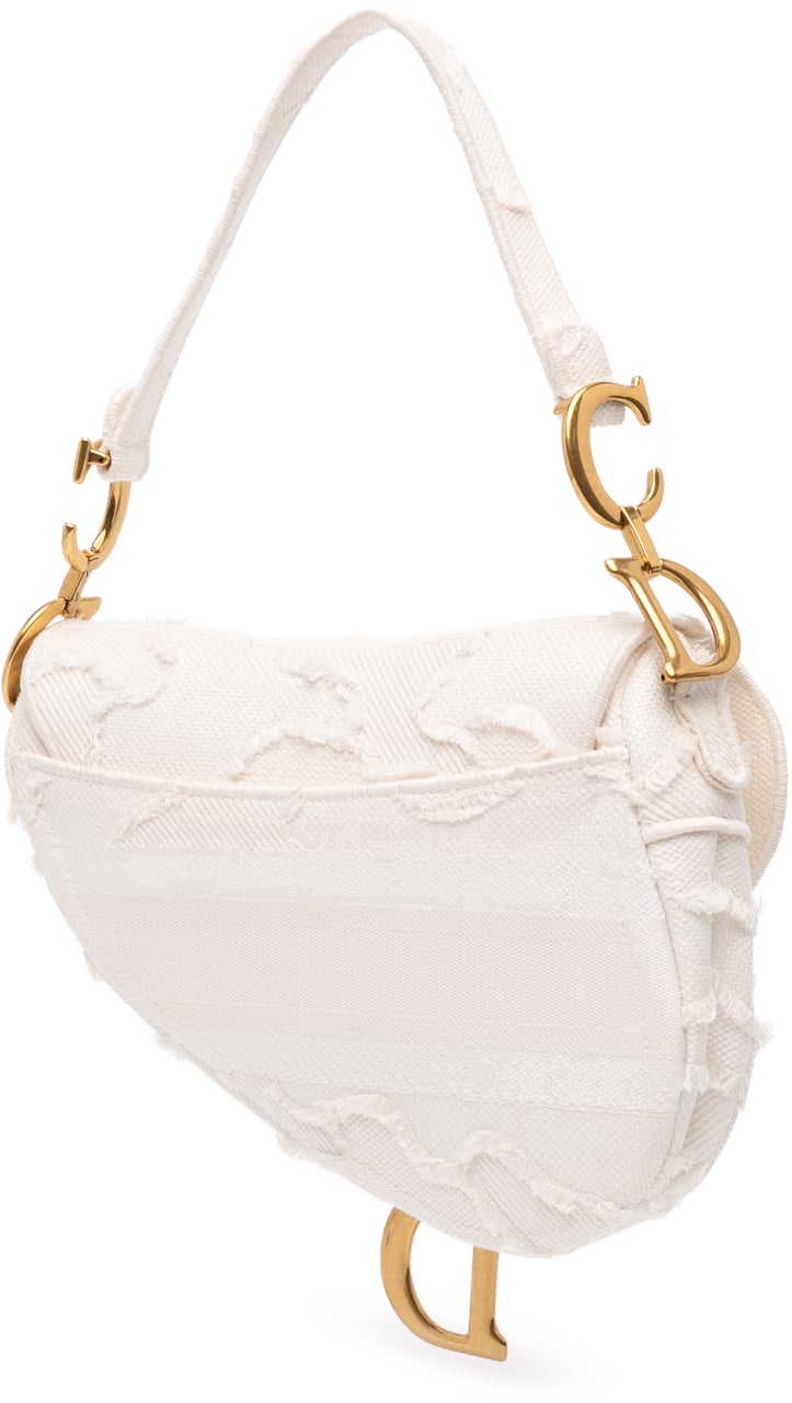 Dior Canvas Embroidered Camouflage Saddle Bag Wit